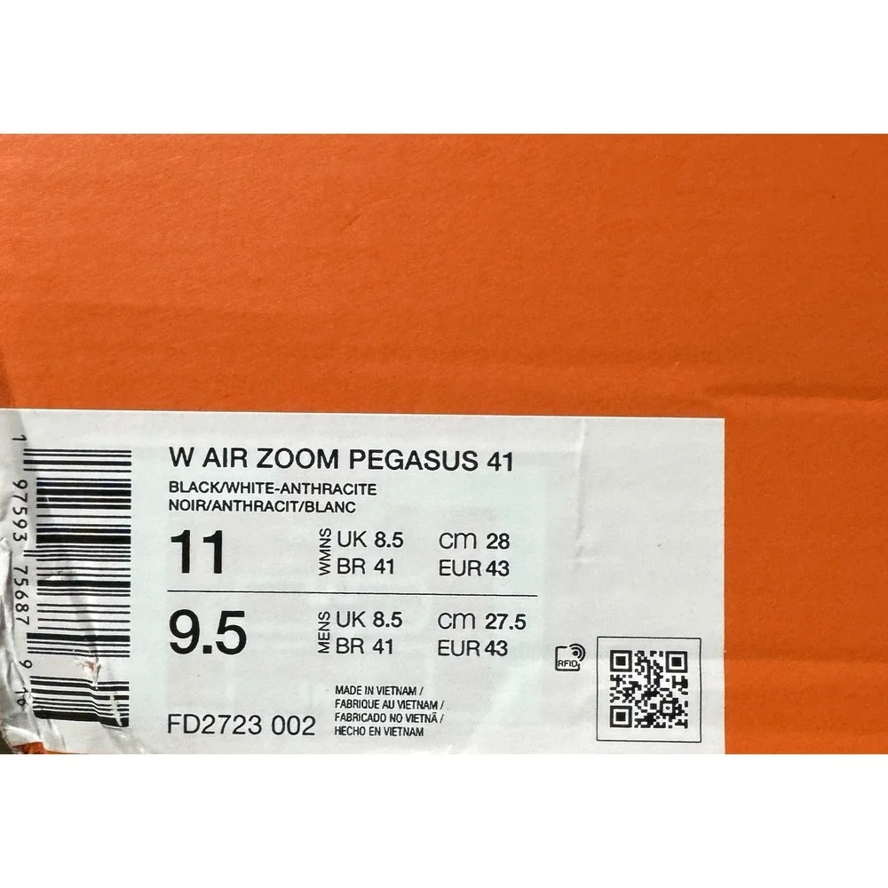 Brand New Nike Air Zoom Pegasus 41 Black Shoes FD2723-002 Running Men's Size 9.5